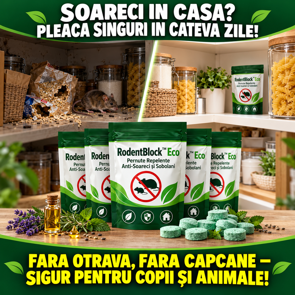 Pastile Eco Anti-Șoareci și Șobolani